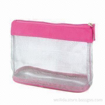 Microfiber/Mesh Cosmetic Bag, Azo-free